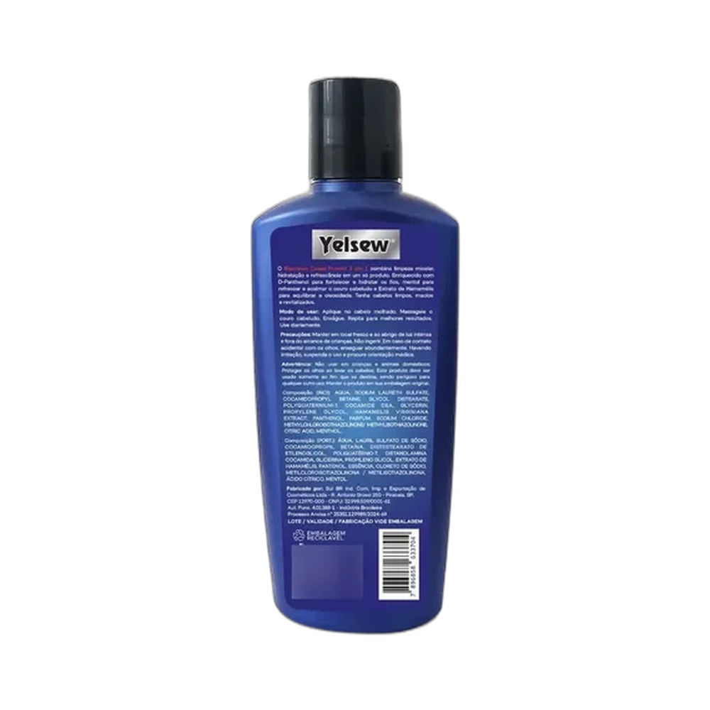 Shampoo Yelsew Caspa Prevent 230ml em fundo neutro.